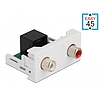 Delock Easy 45 modul, 2 x RCA anya - RJ45 anya port 22,5 x 45 mm (81341)