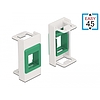 Delock Easy 45 Modul Keystone tartó 22,5 x 45 mm, fehér / zöld (81356)