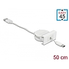 Delock Easy 45 modul USB 2.0 behúzhatós kábel A-típusú USB - USB Type-C csatlakozókkal fehér (81318)