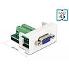 Delock Easy 45 modul VGA aljzat 16 tűs csatlakozóblokkba 22,5 x 45 mm-es (81346)