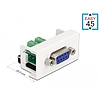 Delock Easy 45 Module D-Sub 9 tűs anya 10 tűs sorkapocs 22,5 x 45 mm (81350)