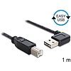 Delock EASY-USB 2.0 -A apa hajlított > USB 2.0-B apa kábel, 1 m (83374)