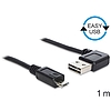 Delock EASY-USB 2.0 -A apa hajlított > USB 2.0 micro-B apa kábel, 1 m (83382)