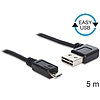 Delock EASY-USB 2.0 -A apa hajlított > USB 2.0 micro-B apa kábel, 5 m (83385)