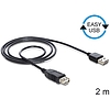 Delock EASY-USB 2.0 -A apa > USB 2.0-A anya hosszabbító kábel, 2 m (83371)