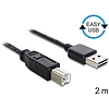 Delock EASY-USB 2.0 -A apa > USB 2.0-B apa kábel, 2 m (83359)