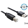 Delock EASY-USB 2.0 -A apa > USB 2.0-B apa kábel, 3 m (83360)