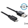 Delock EASY-USB 2.0 -A apa > USB 2.0 micro-B apa kábel, 3 m (83368)