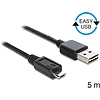 Delock EASY-USB 2.0 -A apa > USB 2.0 micro-B apa kábel, 5 m (83369)