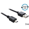 Delock EASY-USB 2.0 -A apa > USB 2.0 mini apa kábel, 3 m (83364)