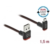 Delock EASY-USB 2.0 kábel A-típusú csatlakozódugó - EASY-USB Micro-B típusú csatlakozódugó, ívelt fe (85267)