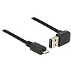 Delock EASY-USB kábel, 1m, EASY-USB2.0 "A" fel/le 90 -s dugó és micro-B dugó csatlakozókkal (83535)