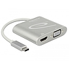 Delock Elosztó USB Type-C csatlakozóval (DP alternatív mód) > 1 db HDMI + 1 db VGA csatlakozó (87705)