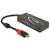 Delock Elosztó USB Type-C csatlakozóval (DP alternatív mód) > 1 db HDMI + 1 db VGA csatlakozó (87730)