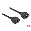 Delock Hálózat bővítő kábel S/FTP RJ45 anya - RJ45 anya Cat.6A, 1 m hosszú, fekete (87009)