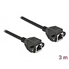 Delock Hálózat bővítő kábel S/FTP RJ45 anya - RJ45 anya Cat.6A, 3 m hosszú, fekete (87011)