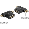 Delock HDMI-A anya > HDMI-C + HDMI-D apa adapter (65446)