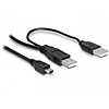 Delock kábel, 2db USB-A 2.0 apa - USB mini 5 tűs (82447)