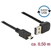 Delock Kábel EASY-USB 2.0-s A típusú csatlakozódugó, ívelt felfelé / lefelé > USB 2.0-s Mini-B-típus (85184)