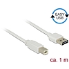 Delock Kábel, EASY-USB 2.0-s A-típusú csatlakozódugó > USB 2.0-s B-típusú csatlakozódugó, 1 m, fehér (83686)