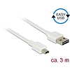 Delock Kábel, EASY-USB 2.0-s A-típusú csatlakozódugó > USB 2.0-s Mini-B-típusú csatlakozódugó, 3 m, (85161)