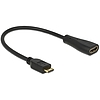 Delock kábel Gyors-sebességű HDMI Ethernettel Mini-C apa véggel > A anya (65650)