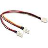 Delock kábel, Molex 3 pin anya > 2 x Molex 3 pin apa (ventillátor), 22 cm (89343)