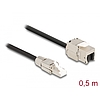 Delock Kábel RJ45 dugasz terepen szerelhető Keystone Module RJ45 aljzathoz Cat.6A 50 cm (87204)