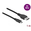 Delock Kétirányú USB Type-C - DisplayPort kábel (DP Alt Mode) 8K 60 Hz 1 m DP 8K ellenőrzött (86038)