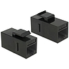 Delock Keystone modul, RJ45-aljzat > RJ45-aljzat, Cat.6 UTP, fekete (86381)