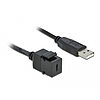 Delock Keystone modul, USB 2.0 C-csatlakozóhüvely > USB 2.0 A-csatlakozódugó, kábellel (86378)