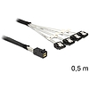 Delock Mini SAS HD x 4 SFF 8643 apa > 4 x SATA 7 Pin anya kábel, 0,5 m (83392)