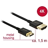 Delock Nagysebességu HDMI-kábel Ethernettel - HDMI-A > HDMI Mini-C- 3D4K, 1,5 m, vékony, prémium (84777)