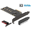 Delock PCI Express x4-kártya - 1 x belső NVMe M.2 Key M hűtőbordával és RGB LED megvilágítással - al (89013)