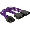 Delock Power Cable 8 pin EPS > 2 x 4 pin textile shielding purple (83703)