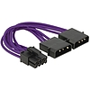 Delock Power Cable PCI Express 8 pin male > 2 x 4 pin male textile shielding purple (83705)