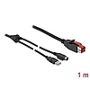 Delock PoweredUSB kábel apa 24 V > A-típusú USB apa + Mini-DIN 3 tűs apa 1 m, POS nyomtatókhoz és cs (85940)