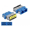 Delock SC optikai szálas csatlakozó Párosító lézervédő zárral / borítással Duplex anya - SC Duplex a (86893)