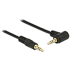 Delock Stereo Jack Cable 3.5 mm 3 pin male > male angled 0.5 m black (83752)