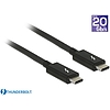 Delock Thunderbolt 3 (20 Gb/s) USB-C kábel, csatlakozódugó > csatlakozódugó, passzív, 1,0 m, 5 A, (84845)