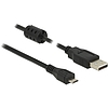 Delock USB 2.0-s kábel A-típusú csatlakozódugóval > USB 2.0 Micro-B csatlakozódugóval, 1,5 m, fekete (84902)