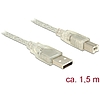 Delock USB 2.0-s kábel A-típusú csatlakozódugóval > USB 2.0-s, B-típusú csatlakozódugóval, 1,5 m (83893)