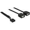 Delock USB kábel tűfejes anya > 2 x USB 2.0 A-típusú anya 40 cm (83823)