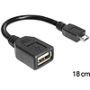 Delock USB micro-B apa > USB 2.0-A anya OTG flexibilis kábel, 18 cm (83293)