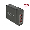 Delock USB töltő 1 db USB Type-C PD + 3 db USB A-típusú 60 W (63974)