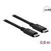 Delock USB4 40 Gbps koax Kábel 0,8 m (86979)