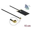 Delock WLAN 802.11 ac/ax/a/h/b/g/n Antenna, MHF I csatlakozódugó, 2,7 - 3,0 dBi, 1.13 15 cm-es NYÁK (12611)