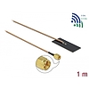 Delock WLAN 802.11 ac/ax/a/h/b/g/n Antenna, SMA csatlakozódugó, 0,5 - 1,2 dBi, RG-178 1 m-es NYÁK-la (12610)