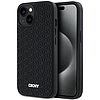 DKNY 3D Rubber Repeat Pattern tok iPhone 15 Plus készülékhez - fekete