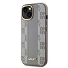 DKNY bőr kockás monomintás MagSafe iPhone 14 tok - bézs